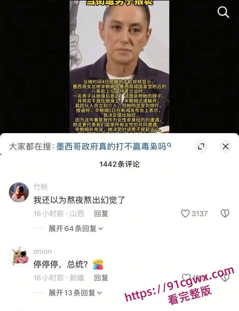 墨西哥女总统谢因鲍姆 街头遭醉汉咸猪手冷静推开求助保安扑救 事后怒告罪魁 摸胸抓奶视频流出炸翻全网!-3