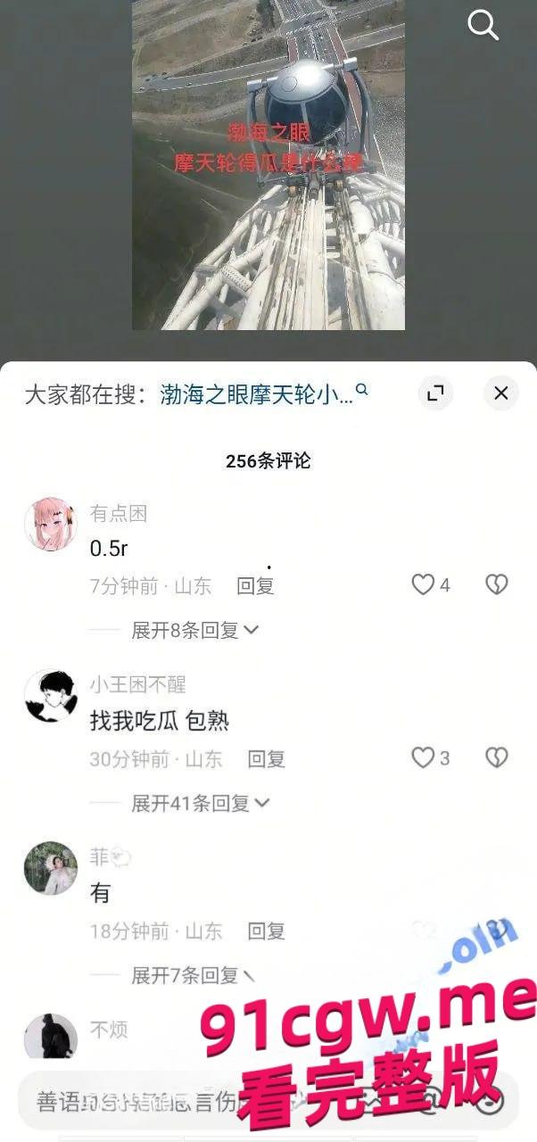 山东潍坊渤海之眼摩天轮情侣高空干炮 众网友哭求的多角度完整版-1