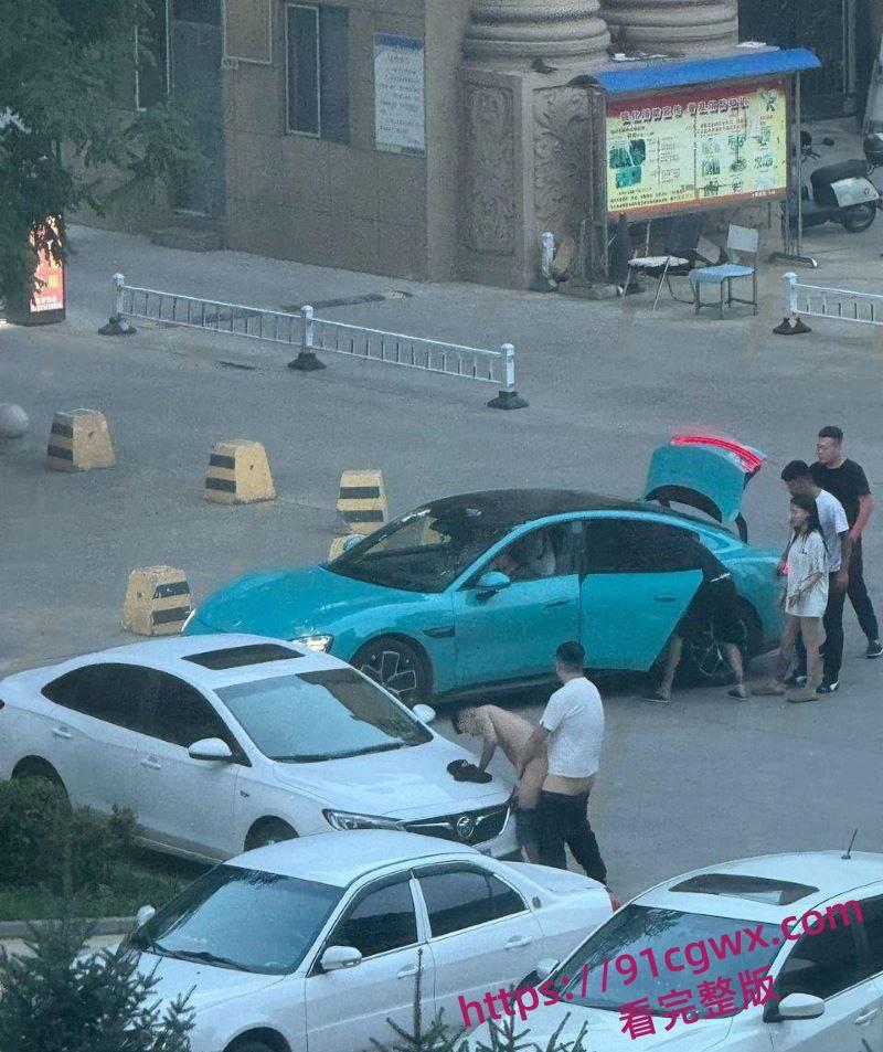 东营蓝色小米SU7 男同野战视频完整版 光天化日俩男在车头大战 后入翘臀猛怼狂干 完全无视围观群众异样眼光!-1