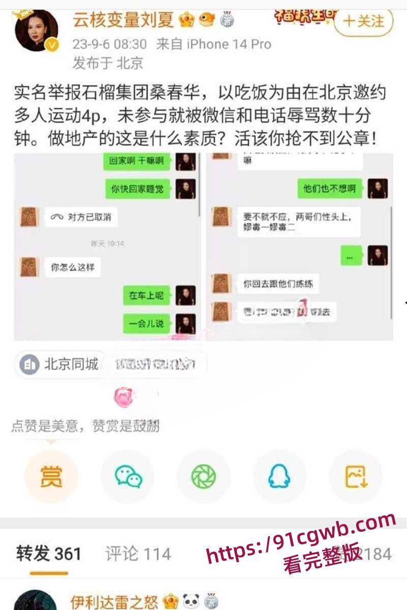 云核变量集团CEO刘夏 实名举报北京石榴集团桑春华 邀请她共玩4P 内幕曝光！-3